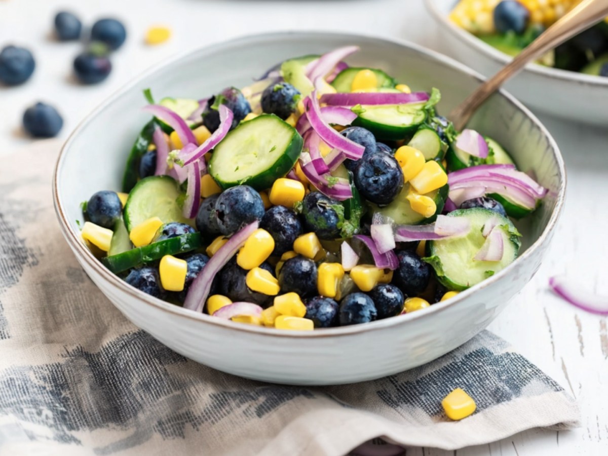 Colorida, frutal y llena de sabor: Prueba la ensalada de maíz y arándanos