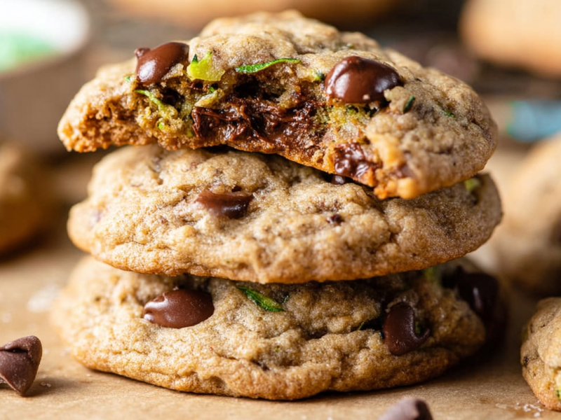 Una pila de galletas de avena y calabacín.